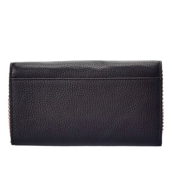 NWT Ted Baker Janet Black Pebble Leather Matinée Wallet On Rose Gold Metal Chain - Picture 11 of 12